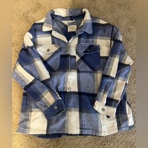 Blue/cream plaid flannel shacket. Size XL